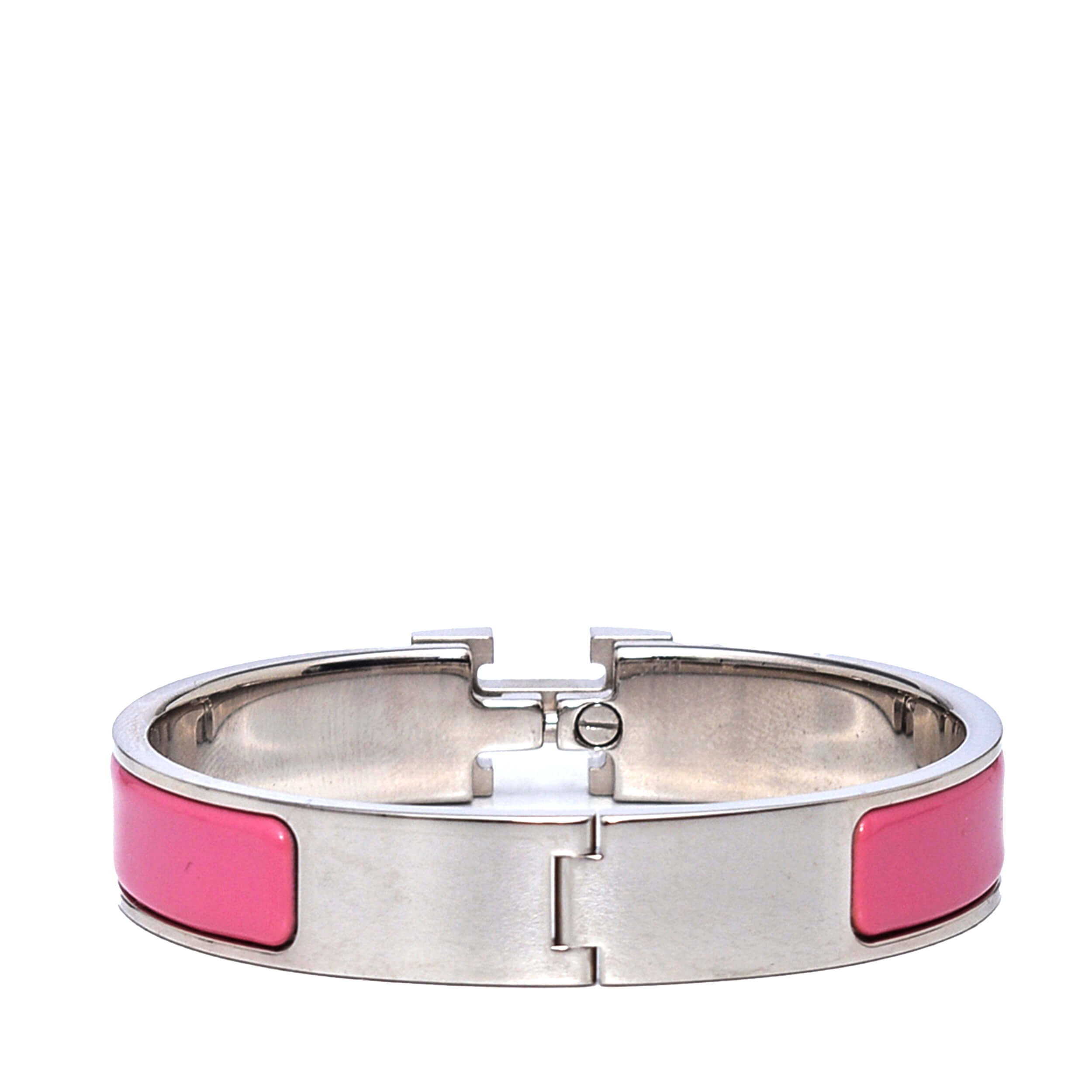 Hermes - Bubblegum Enamel Clic H Bracelet